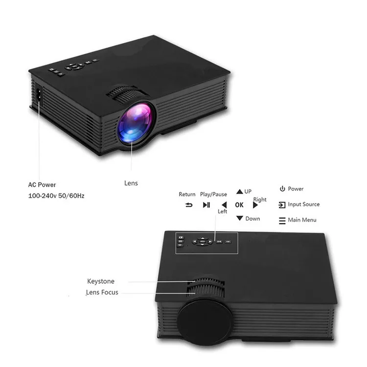 

High Quality Manufacturer projector UC46+ full hd LED 1080p Home Cinema Portable Projector, Black