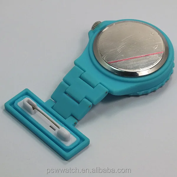 Blue color soft touch japan movt plastic geneva nurse watch
