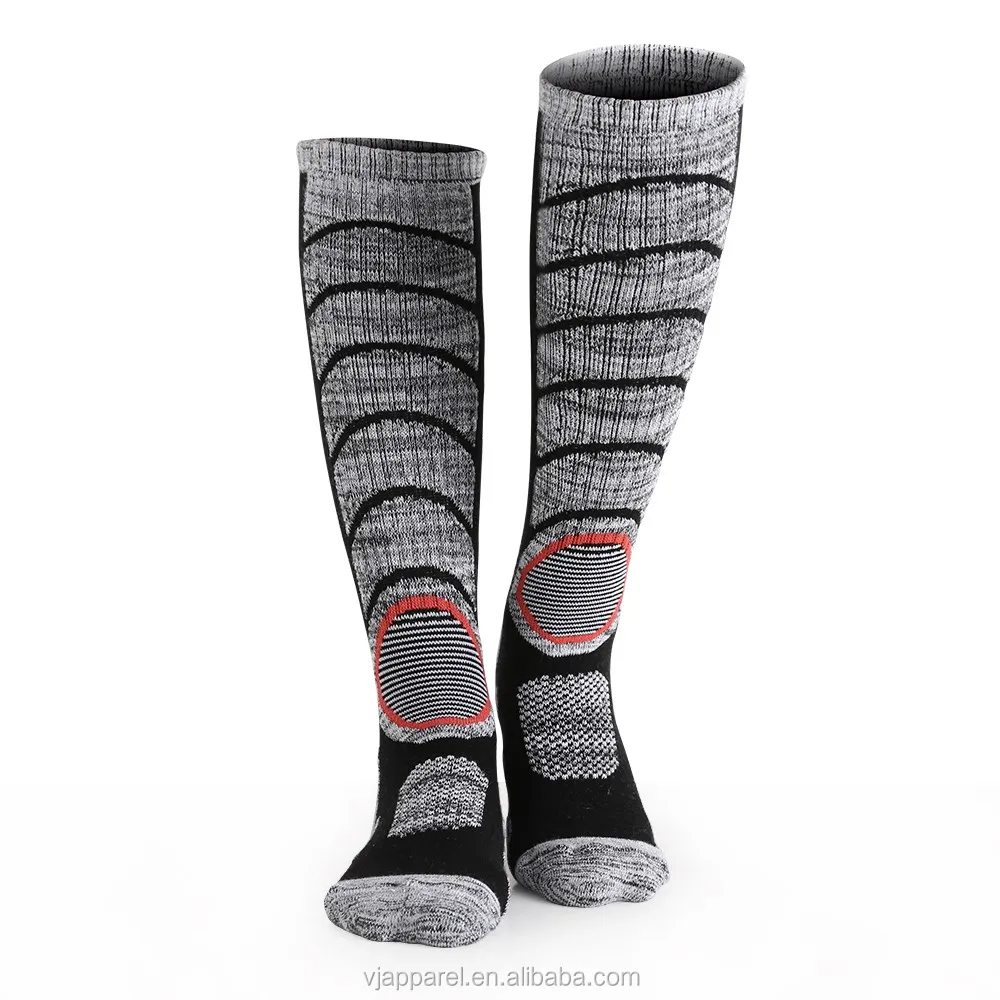 Cushioned Padding Heated Cotton Moisture Wicking Socks Custom Ski Socks