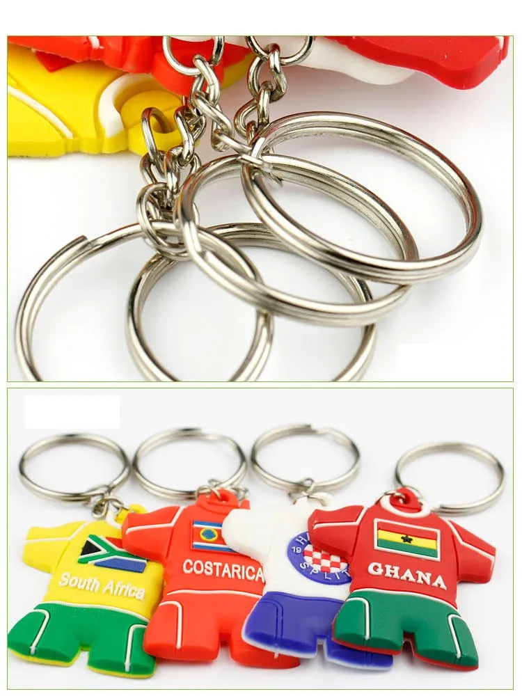 Bespoke Cheap Football Club Team Souvenir T Shirt Keychain Pvc Factory