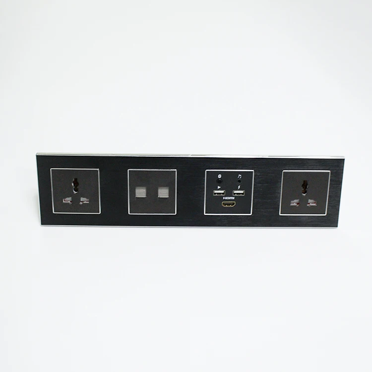 5 star hotel wall mounted media hub with Blue tooth / Electrical wall socket desktop Panel socket power outlet