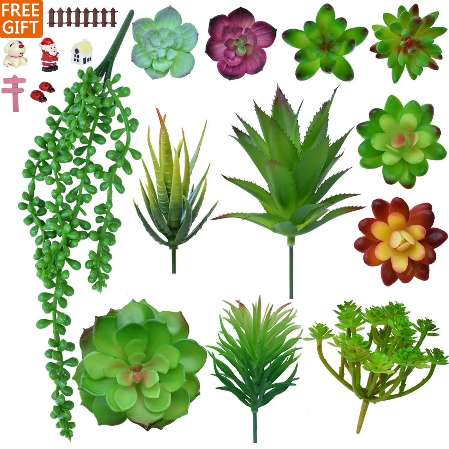 Artificial Succulent Plants,Fake Succulents for Decoration,DIY,12 PCS