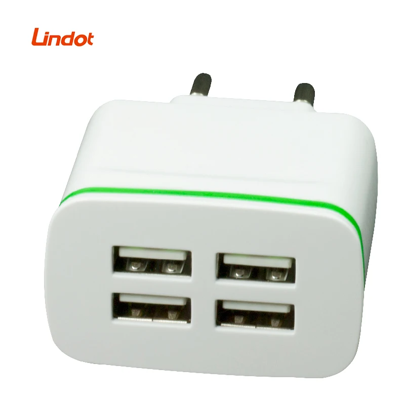 

OEM 4 Port USB Led Travel Charger 15W 5V 3A Fast Adapters for Apple Mobile Phone