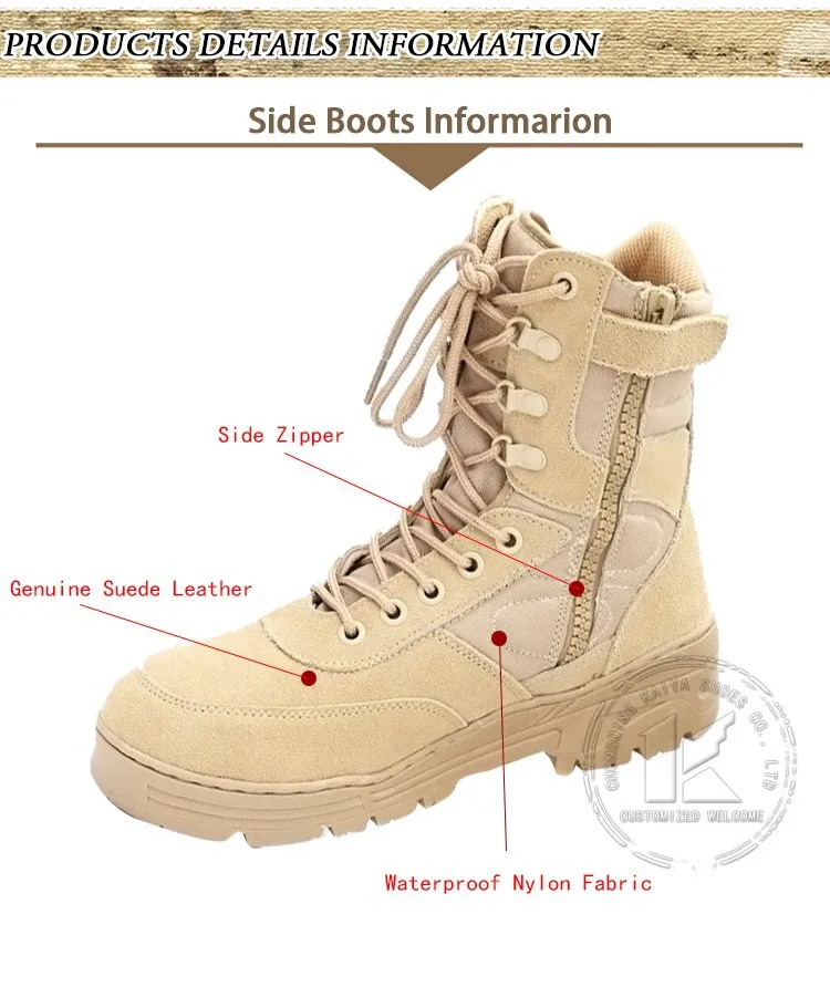 Men Winter American Style Black Military Boots Combat Boots Army Boots