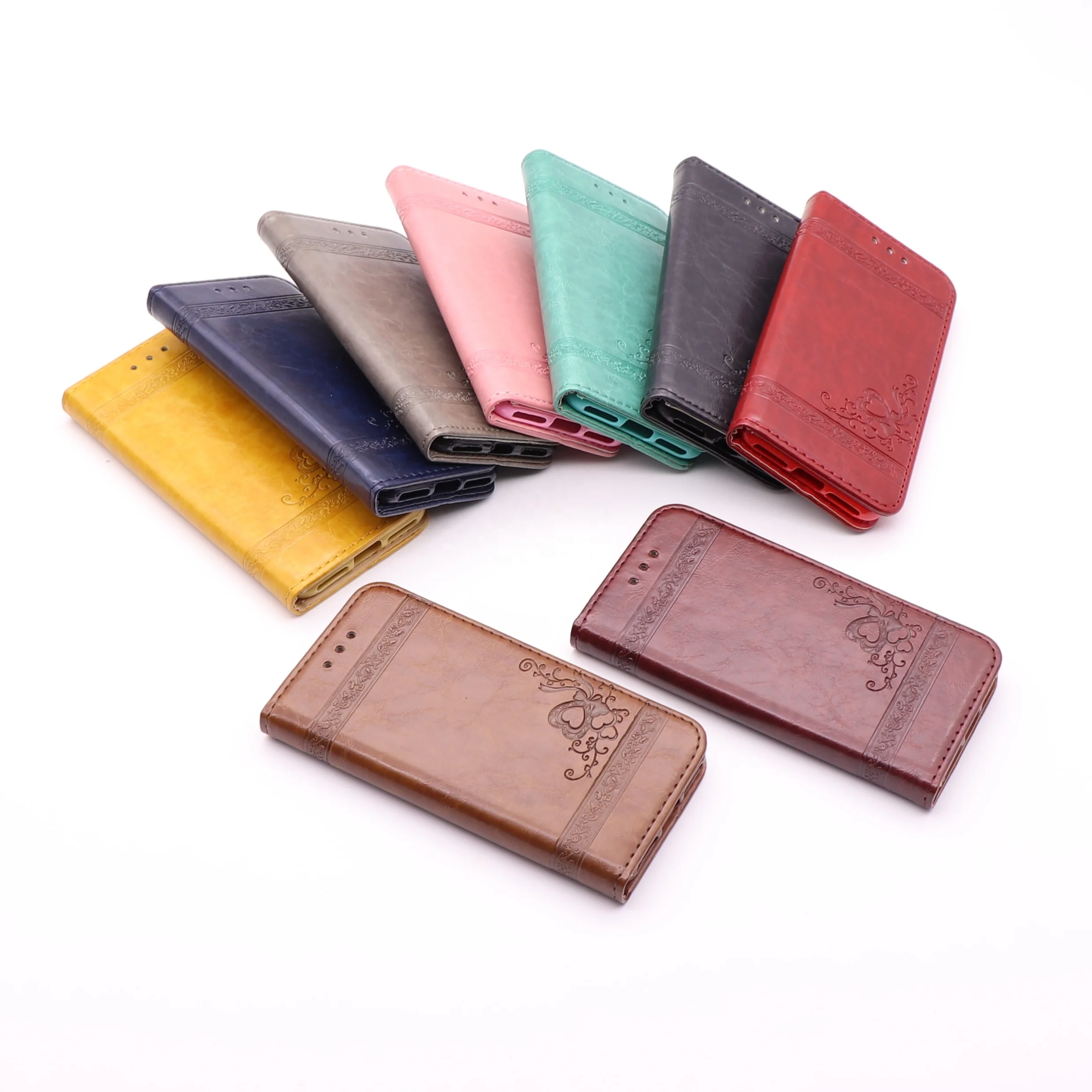 

9 Color PU Flip Leather Magnetic Wallet Mobile Phone Case With Card Slot for Samsung Galaxy S3 S4 S5 S6 EDGE S7 S8 S9 Note 5 8 9