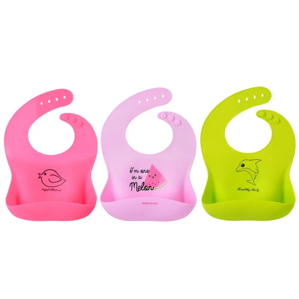 

Hot Sale Waterproof Silicone Baby Bib Soft Bandana Bib Manufacturer Baby Food Bib, Pantone color