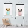 Tiger Cat and Bubble Animal Paint Wall Flag with Tassel
