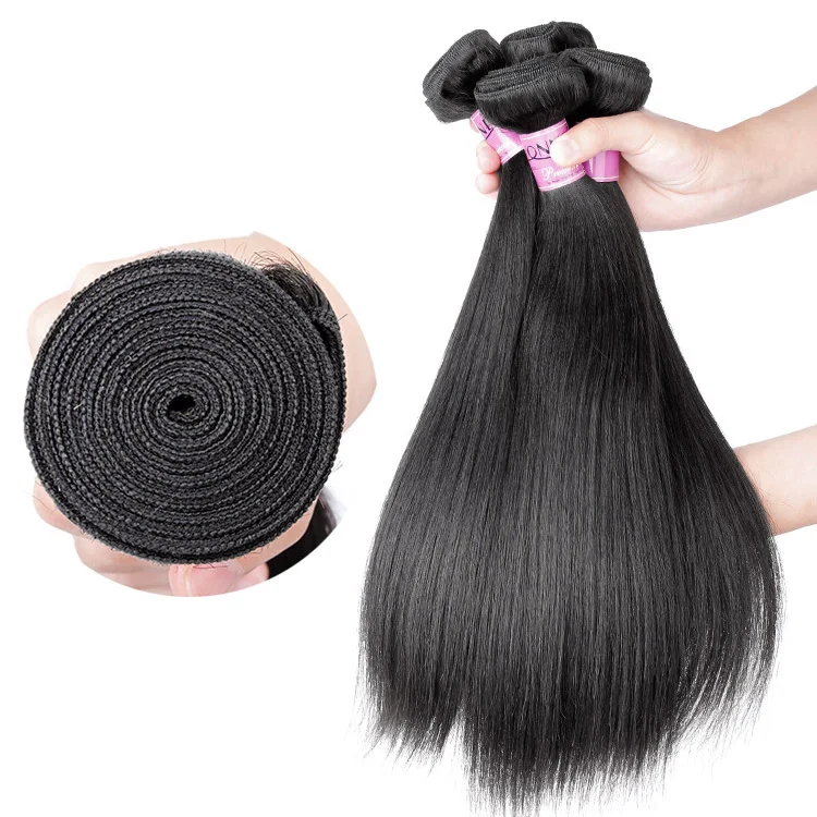 

Raw Material Cuticle Aligned Yaki Straight Color 1B Brazilian 100% Human Hair, Natural color (#1b)