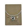 GBC019 Personalised dog heart charm pendant double gold thin chain super good luck bracelet bangle for child