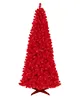 new arrival red x-mas tree pre-lit christmas tree hot sale red pine needle christmas tree with led lights metal stand