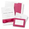 White Wedding Invitation Kit with Fuchsia Scroll Design