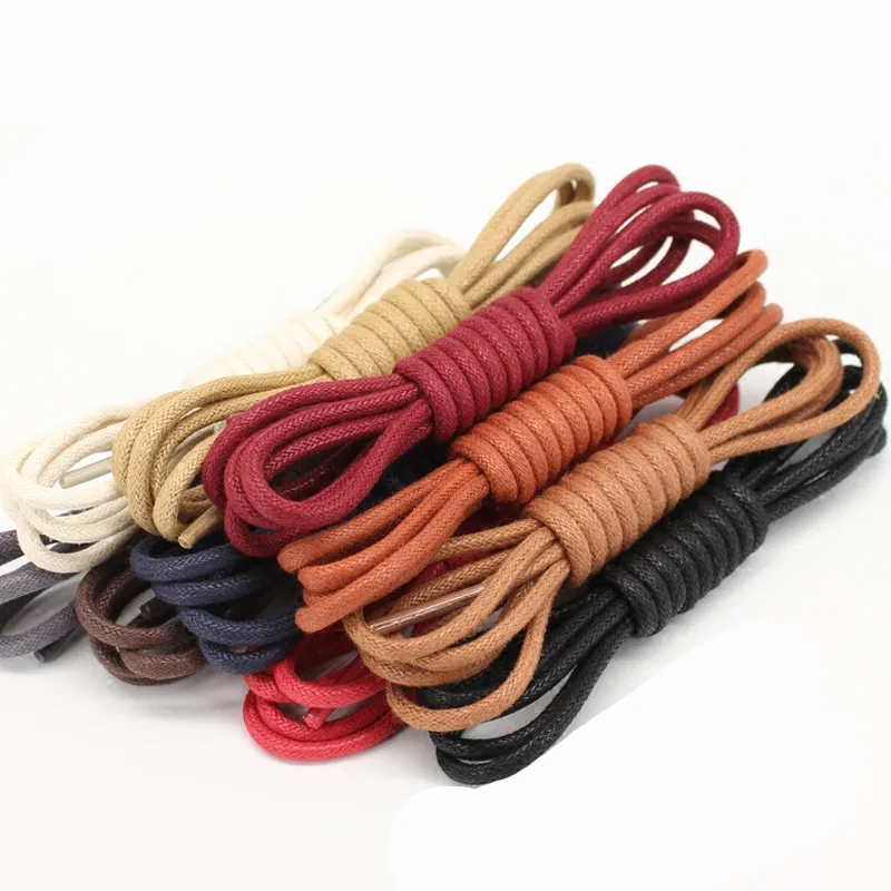 

2021 Premium Waxed Cotton Shoelaces 30" Round Waxed Dress Shoelaces Wax Rope Boot Shoelaces 29 Colors