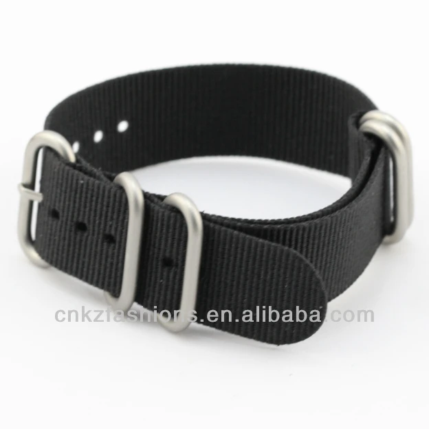 

22mm black zulu nylon watch straps with matt blasted buckle, N/a
