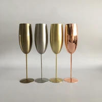 

Brushed Gold Shatterproof Stainless Steel Champagne Flutes Glass Wine Glass