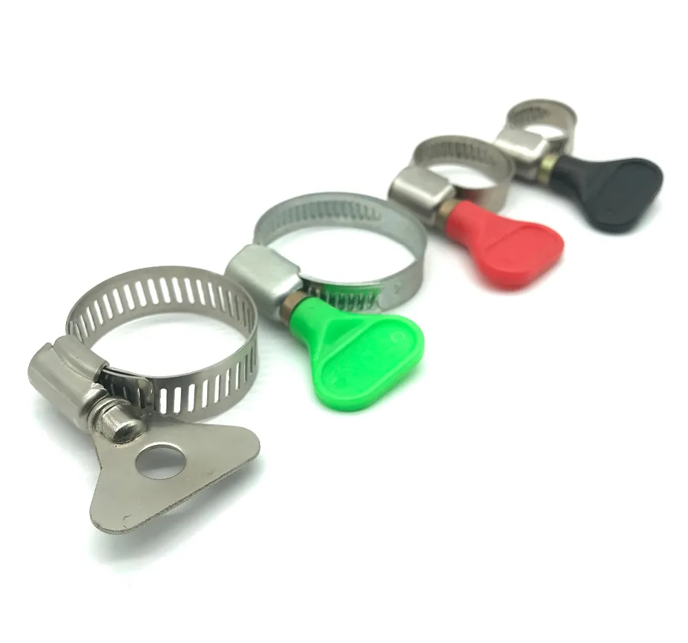 9mm Bandwidth Red Or Bule Plastic Hand Tighten Hose Clamp Buy Hose