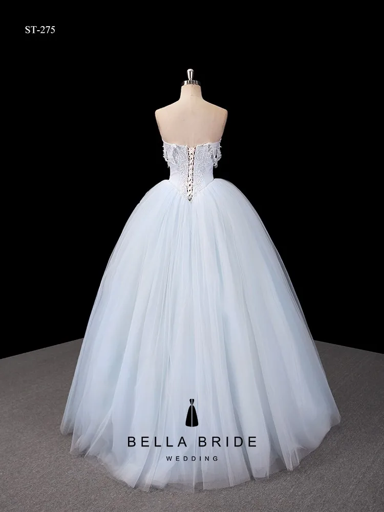 Less Decoration Ball Gown Dresses Graduation Prom Gowns Blue