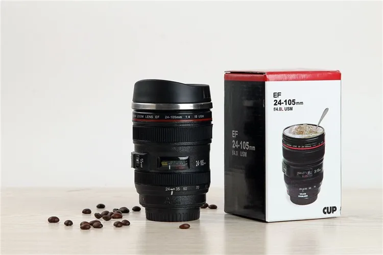 Taza de café 400ml forma de lente de cámara 24-105mm fotos escala 1:1 fotógrafos 