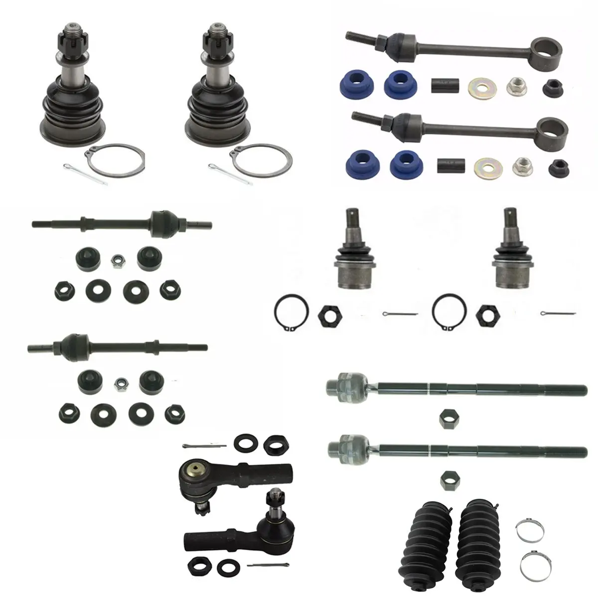 Tie Rod End Kit Inner Outer LH RH w// Steering Rack Boot for 02-05 Dodge Ram 1500