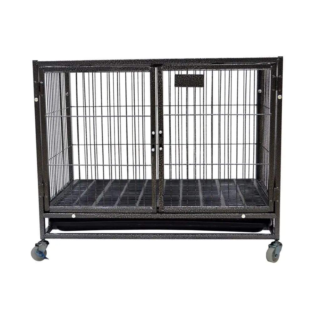 Cheap Modern Designer Custom Heavy Duty Large Outdoor Indoor Used Iron Metal Wire Puppy Dog Kennels Cages with wheels