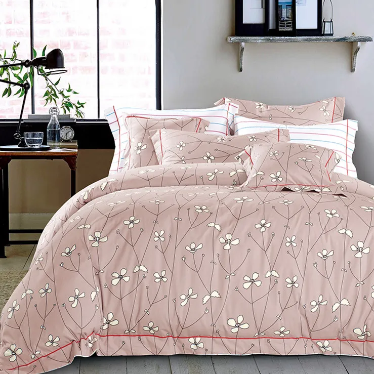 4pcs Light Pink Flowers Spring Bed Duvet Cover Buy Duvet Cover