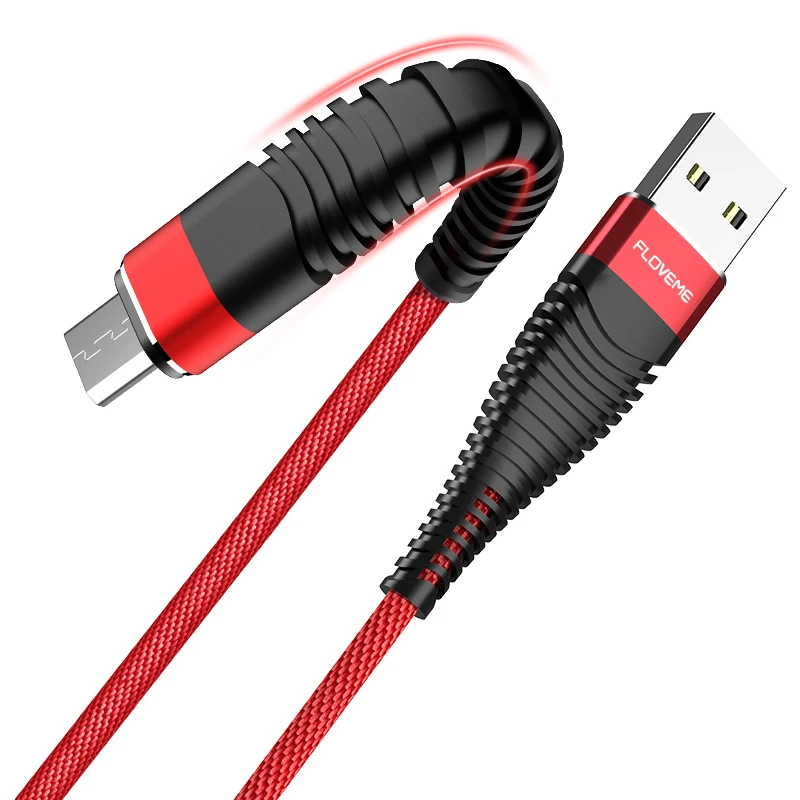 

Free Shipping 1m USB Cable FLOVEME 5V/2A Charger 480Mbps Data Transfer High Tensile Braided Mobile Phone Cable