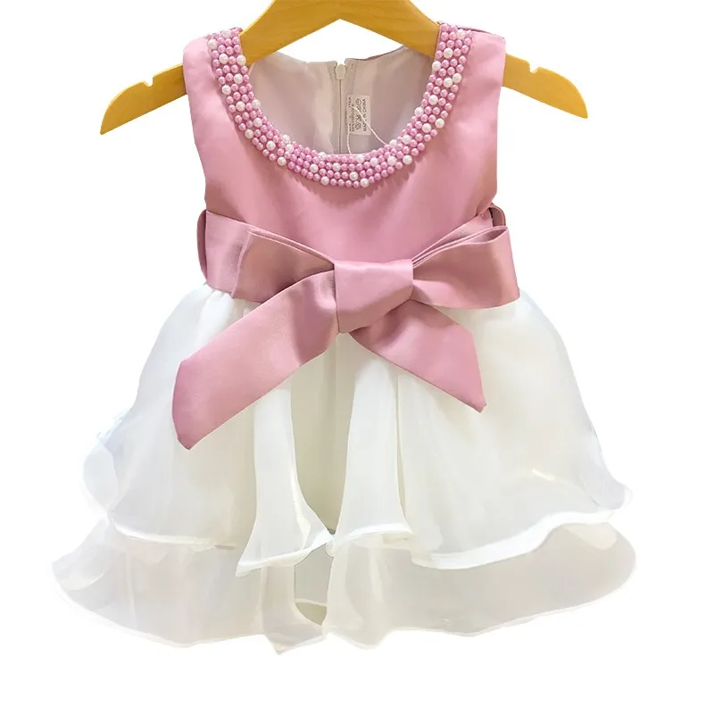 

2018 Designer One Piece Baby Frock Pink Beaded 2 Year Old Girls Prom Party Dress L1829XZ, N/a