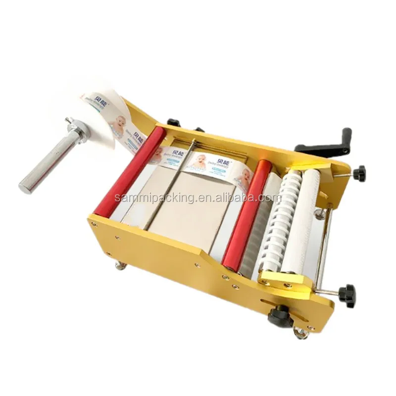 Portable manual labeling machine for round cans jars