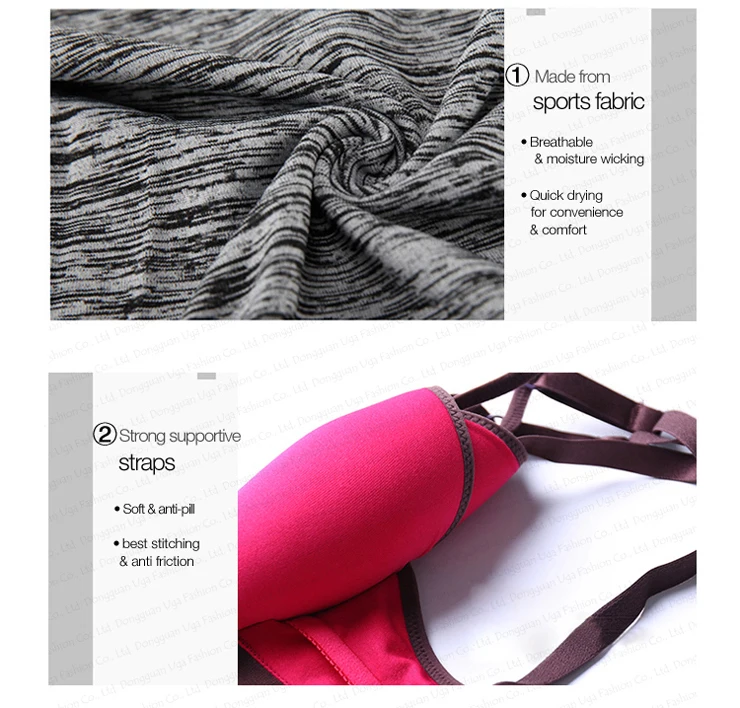 Best Workout Clothes Brands Double-layered Bra Cups Design Athletic Wear For Women