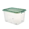 Customized wholesale large flat plastic containers Stackable Storage plastic storage box with lid transparent