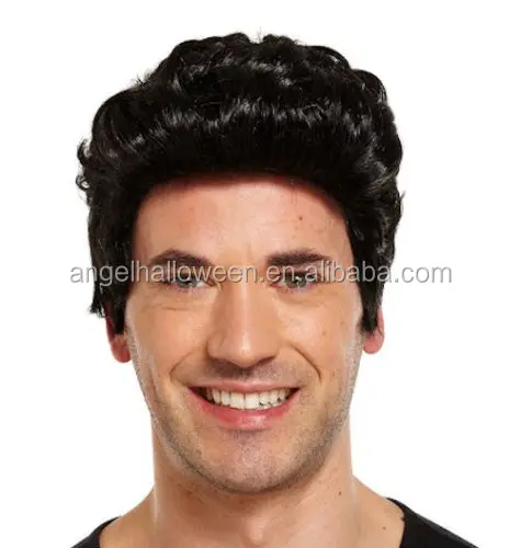 Black 50 S Teddy Boy Short Wig Greaser Danny Elvis Wigs Fancy