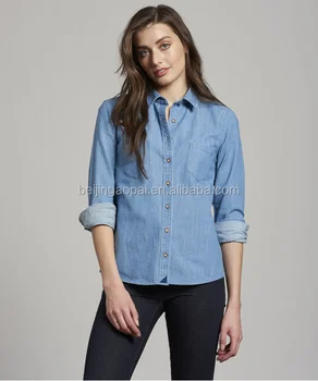 denim jeans shirt for ladies