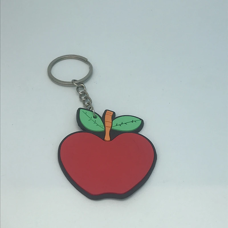 Custom Soft Pvc Apple Keychain For Children Fruit Series Keychin