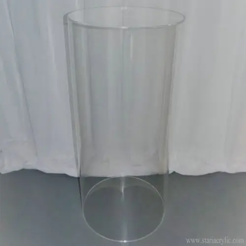 Sturdy Large Acrylic Round Cylinder Plinths Clear Cylindrical