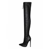 High quality sexy women over knee high heels front zipper thigh high boots
