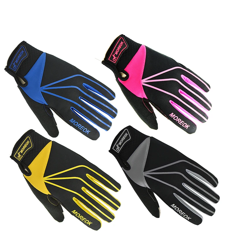 

OEM hot sales shockproof women's full finger Synthetic Leather bike cycling glove, Black/ rosy / blue/yellow