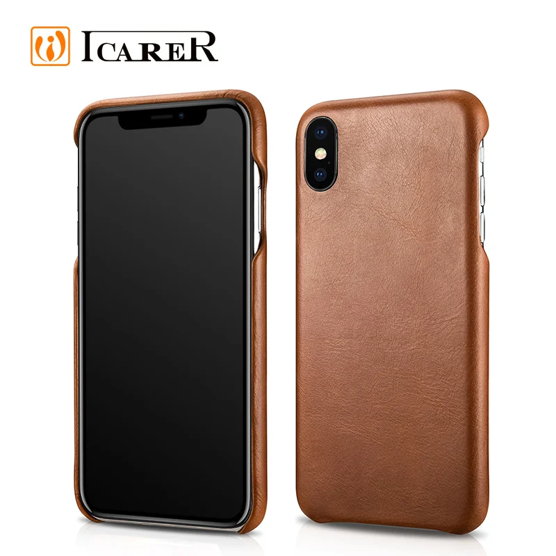 

New Products Genuine Leather Mobile Phone Case Cover For IPhone XS, Black;brown;red;khaki