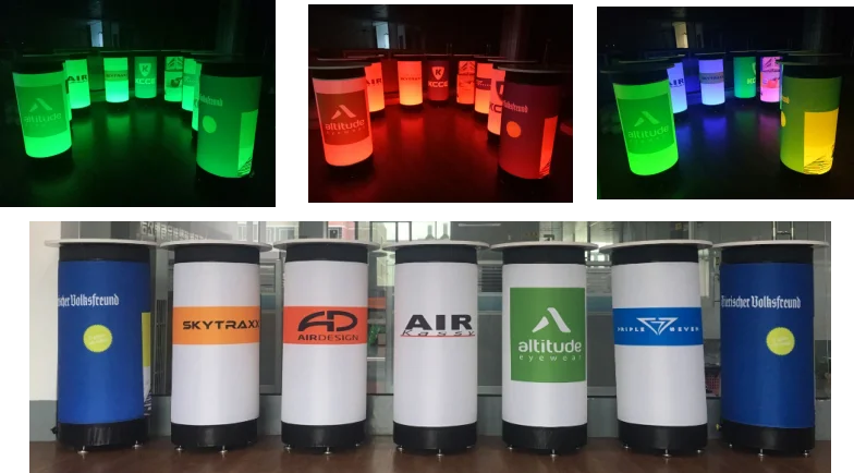 High quality double layer TPU Trade show Advertising inflatable led pillar column//