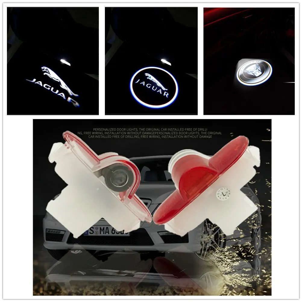 Deleika 2pcs Led Welcome Car Light Door Logo Projector Lamp Deleika Pack Of 2pcs Car Door Led Step Ghost Shadow Projector Courtesy Welcome Light For Jaguar