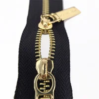 

NO.5 brass two side close end metal zipper with double slider