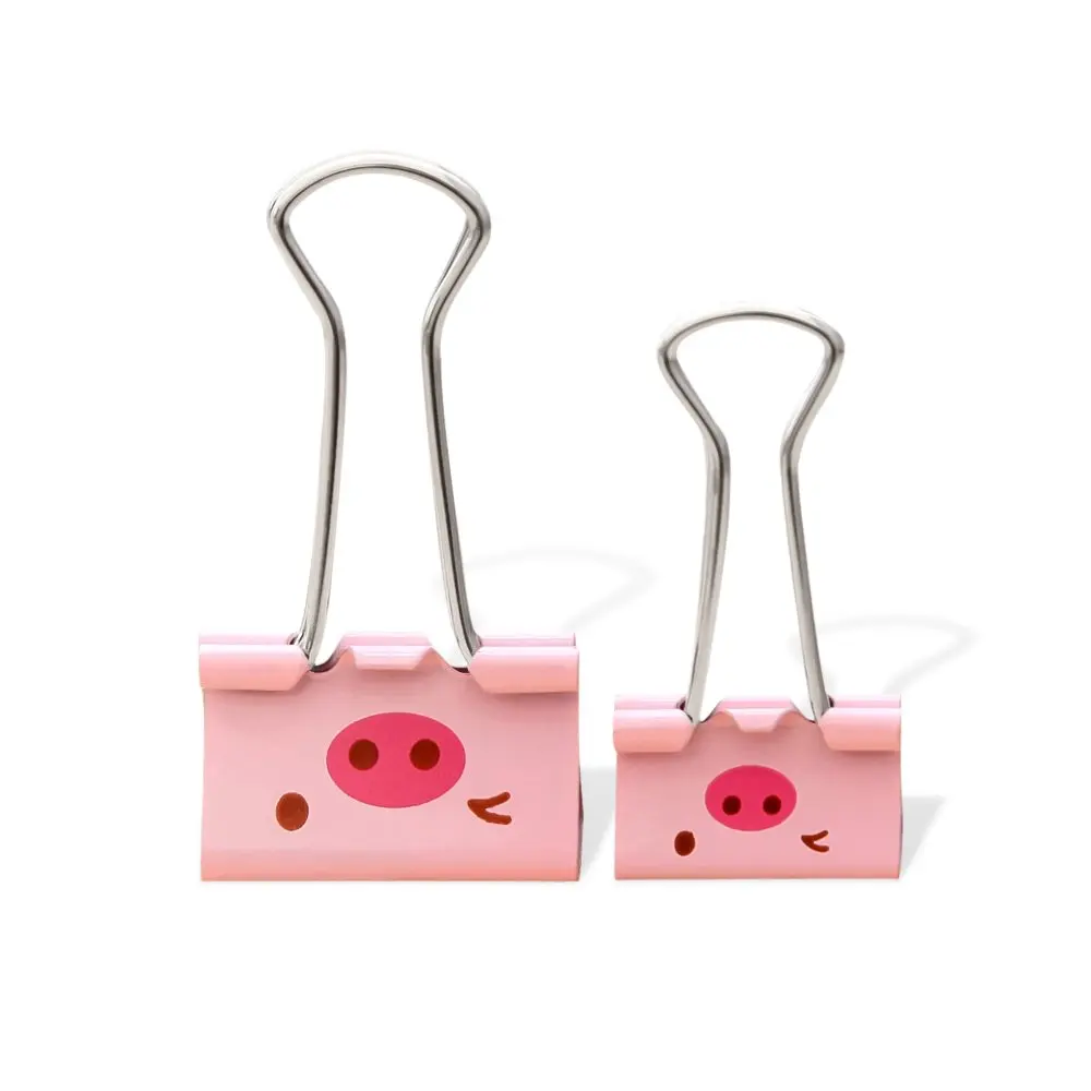 Zhi Jin Cute Cartoon Animal Metal Binder Clips Foldback Paper Notes Clips Tail Clip, (Random 24pcs) (L)