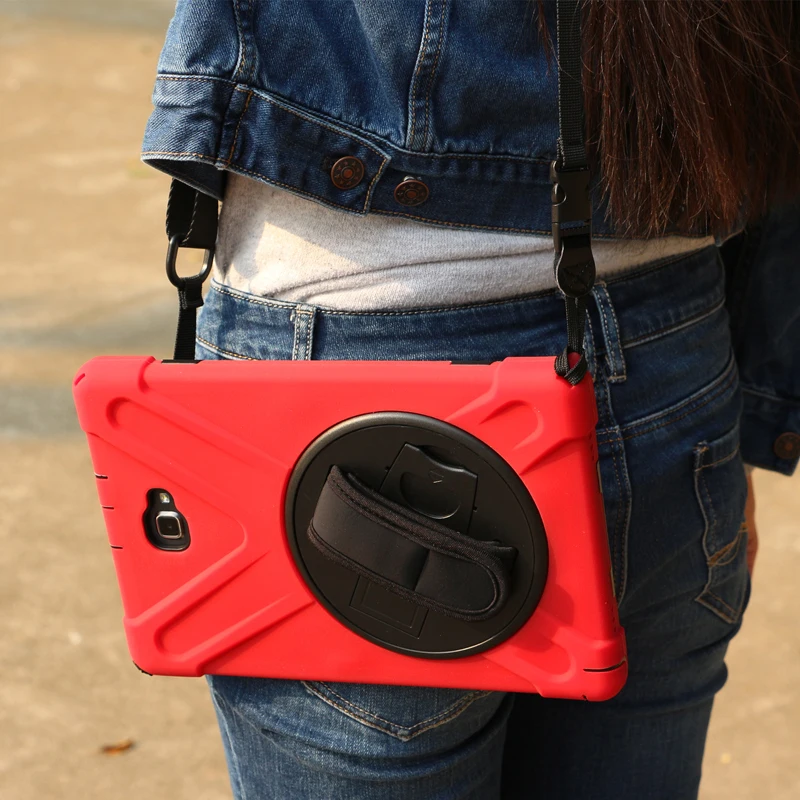 

Handle Hand Grip Shoulder Strap & 360 Rotating Stand Tablet cover for Samsung Gaxlxy Tab A 10.1 SM- P580 SM-P585