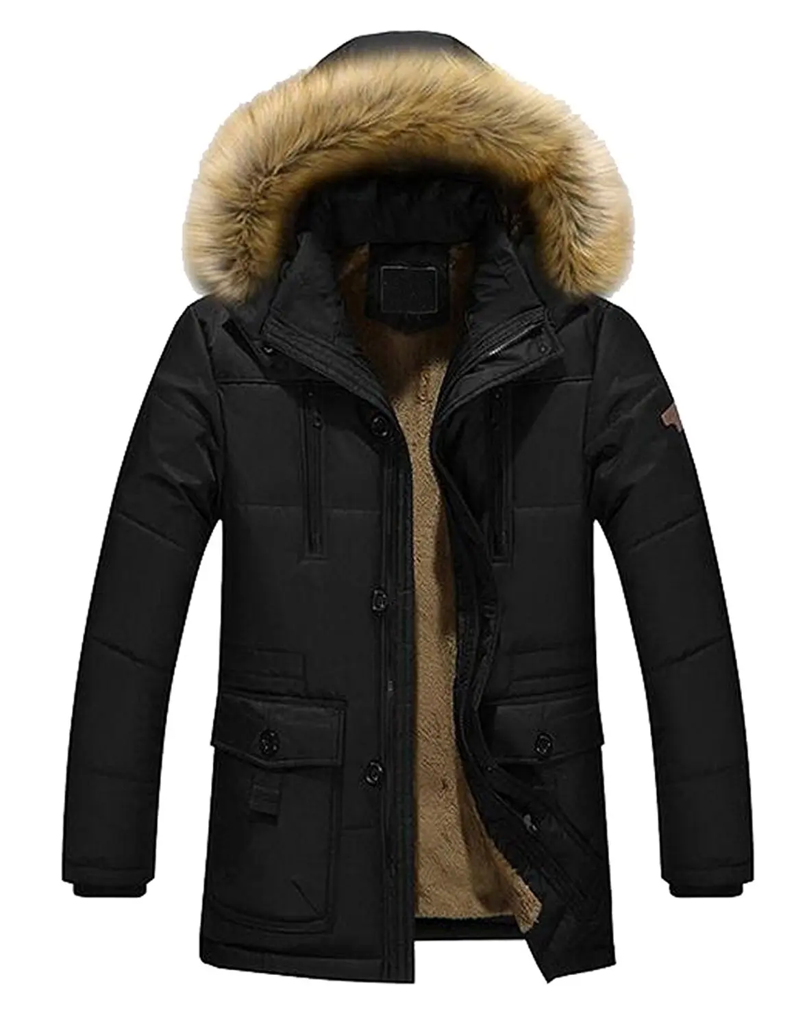ARTFFEL Mens Hoodie Warm Winter Casual Business Thicken Quilted Jacket Coat Outerwear