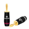 Brass shell beryllium copper body Lock screw quick connect Frosted black speaker banana plug