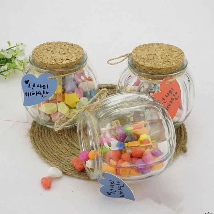 Wholesale 200 Ml Clear Pumpkin Shape Glass Storage Jar Glass Candy Jar