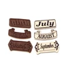 custom wood branding shiny silicone month pattern rubber stamp blocks