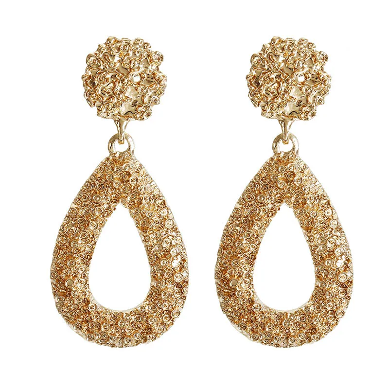 

Fashion Jewelry Vintage Big Hollow Geometric Large Drop Dangle Earrings For Women, As photo