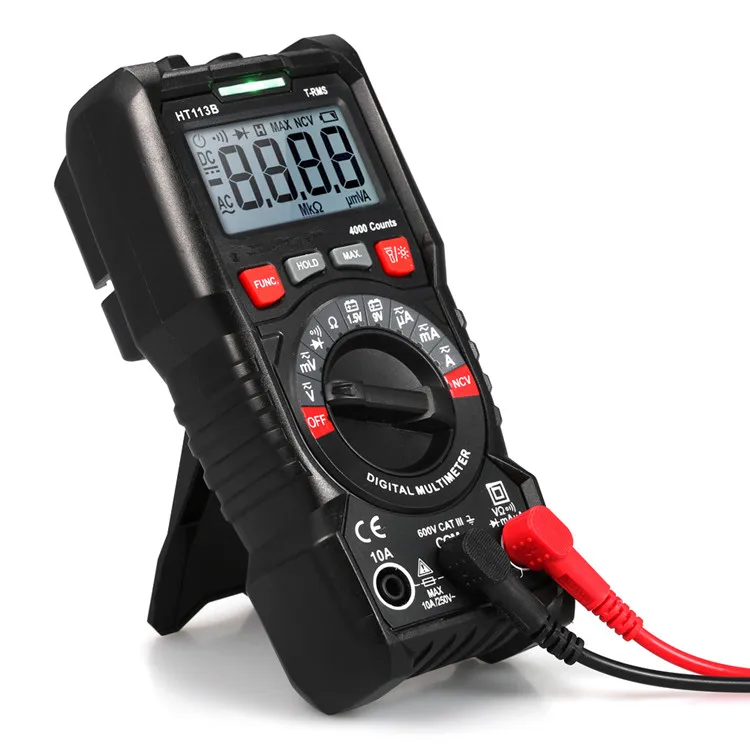 
HT113B Auto Range True RMS 4000 Counts Non Contact Digital Multimeter Tester 