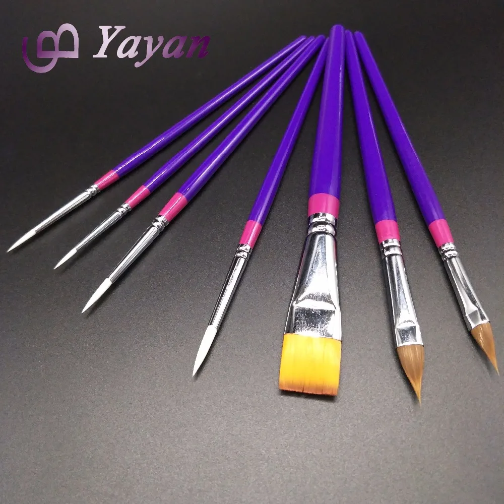 Strong Synthetic Tip Acrylic Handles Face Paint Brushes For