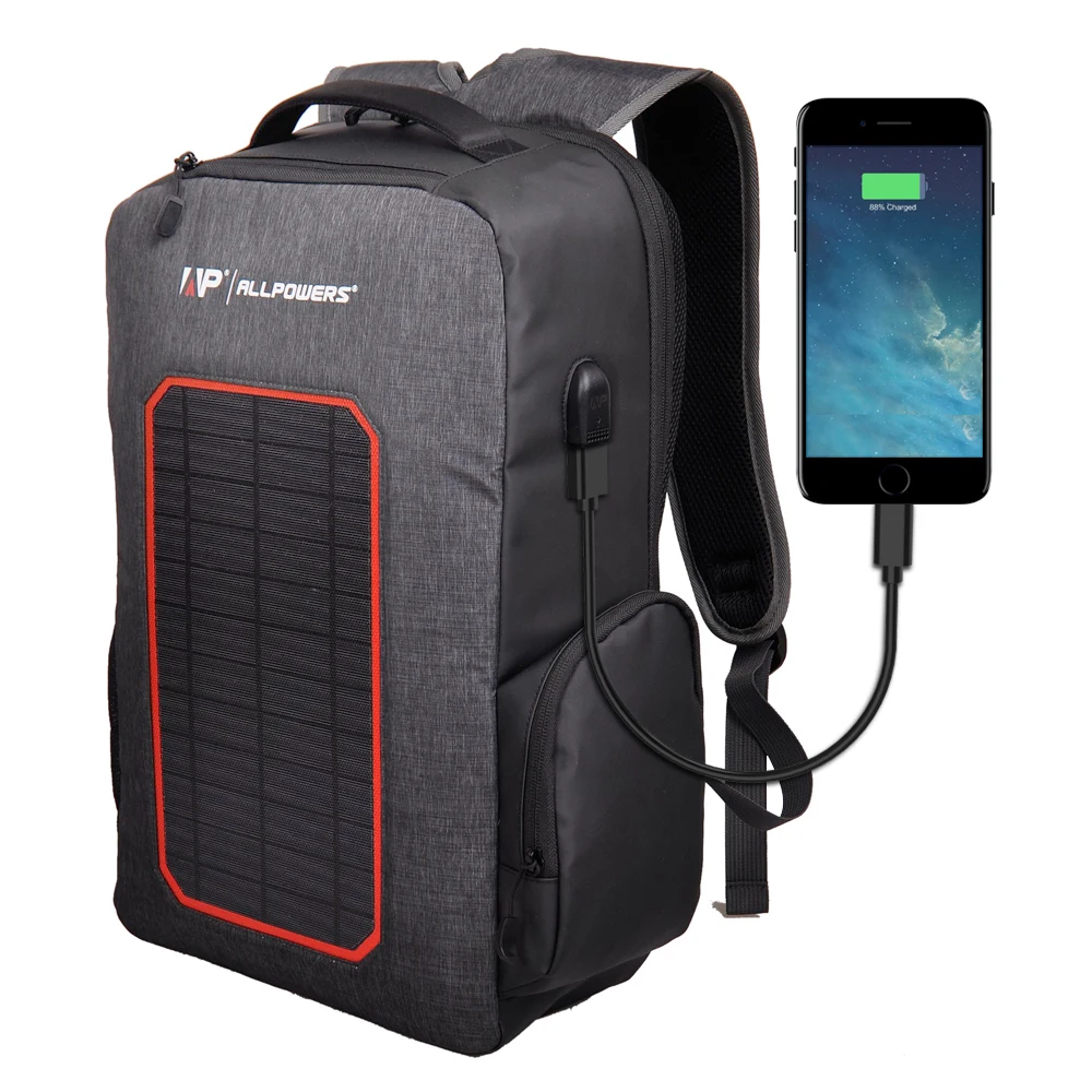 

Solar Backpack with Built-in 7W Solar Panel backpacks , 6000mAh Battery for Camping, Hiking, Backpacking, Outdoors,