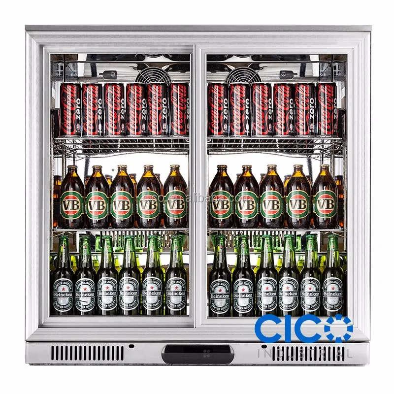 208l Two Door Stainless Steel Undercounter Beverage Soft Drinks Wine